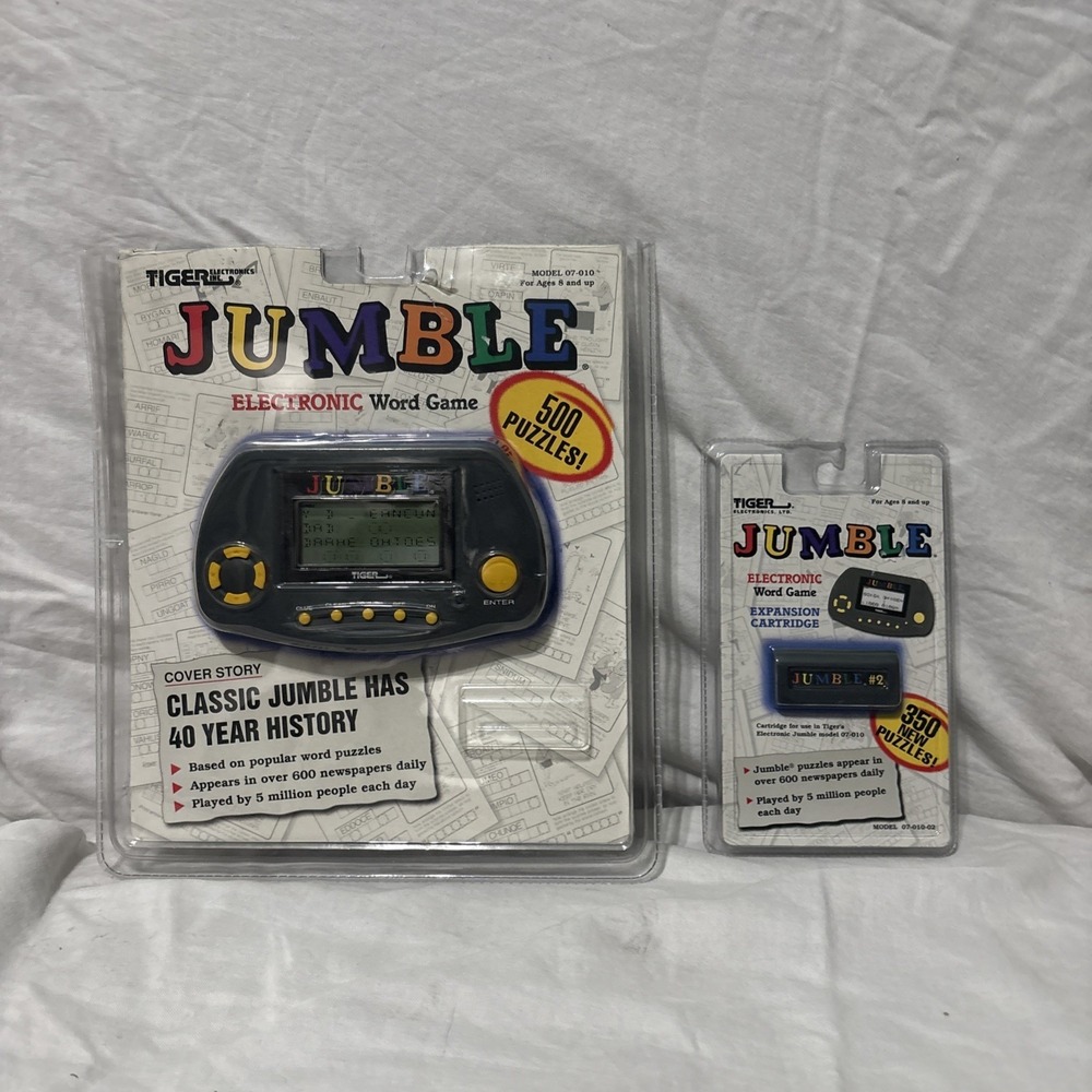 Jumble Electronic Word Game and ‎ Expansion Cartridge #3 NIP Tiger Electronics